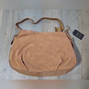 Elegant Tan Suede Shoulder Bag